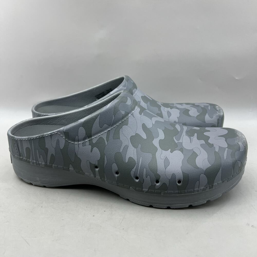 Dansko Kane Camo Slip On Clogs Men Size 12 Gray Work Comfort Lightweight Shoes